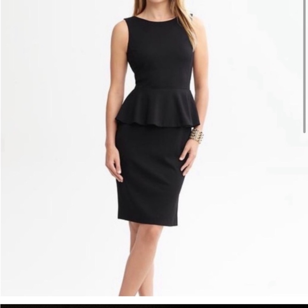 Banana Republic little black dress with peplum size 4